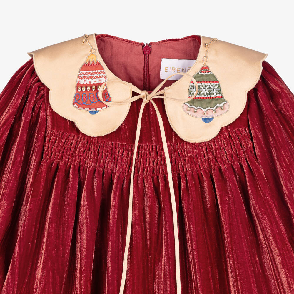 EIRENE-Красное бархатное платье с атласным воротником | Childrensalon Outlet