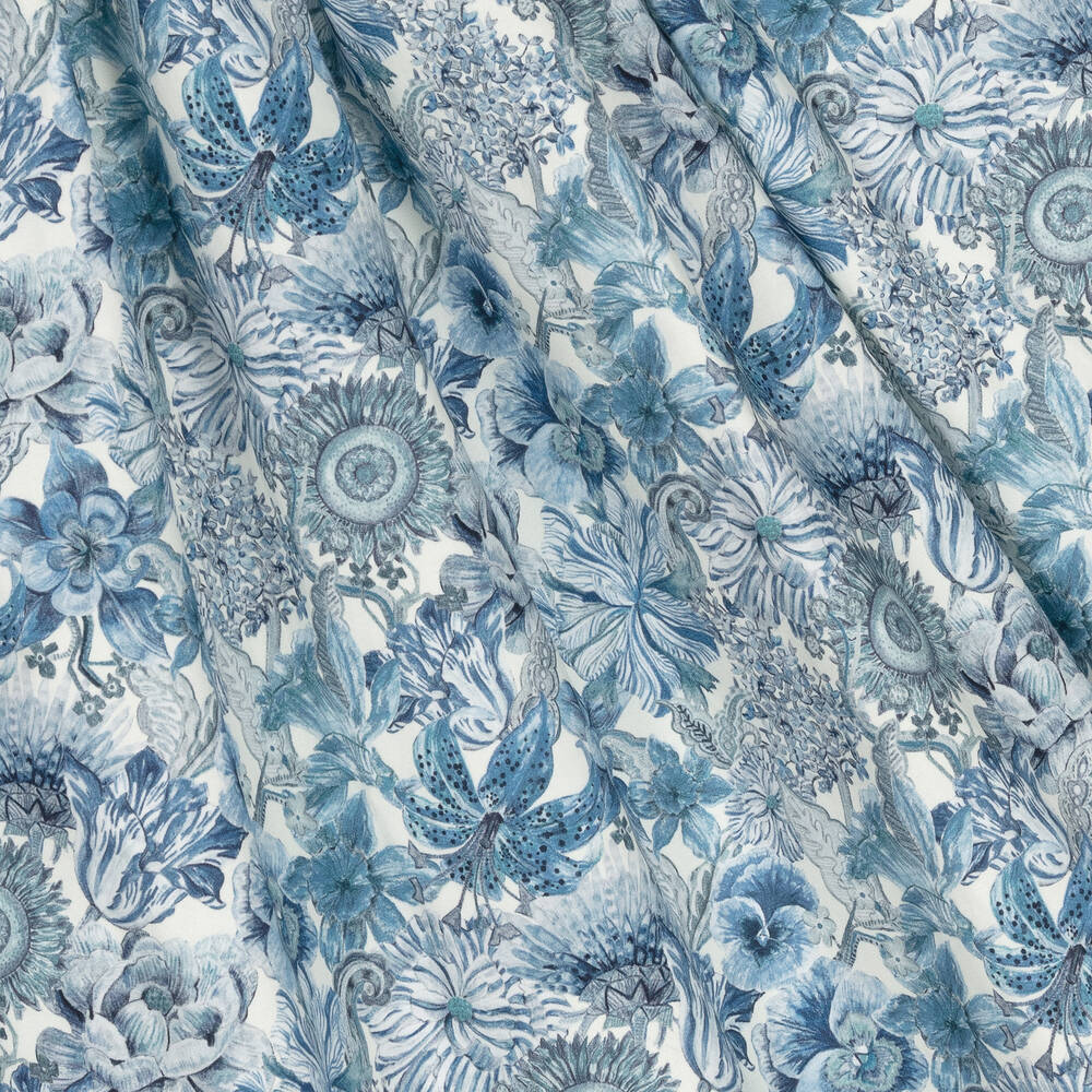 EIRENE-Girls White & Blue Liberty Print Dress | Childrensalon Outlet