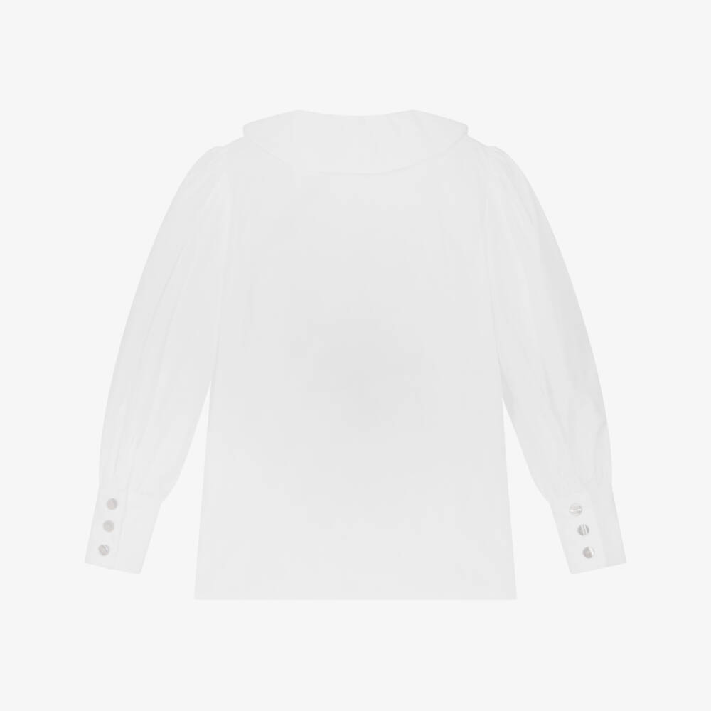 EIRENE-بلوزة أنيقة بيضاء للبنات مع حزام | Childrensalon Outlet