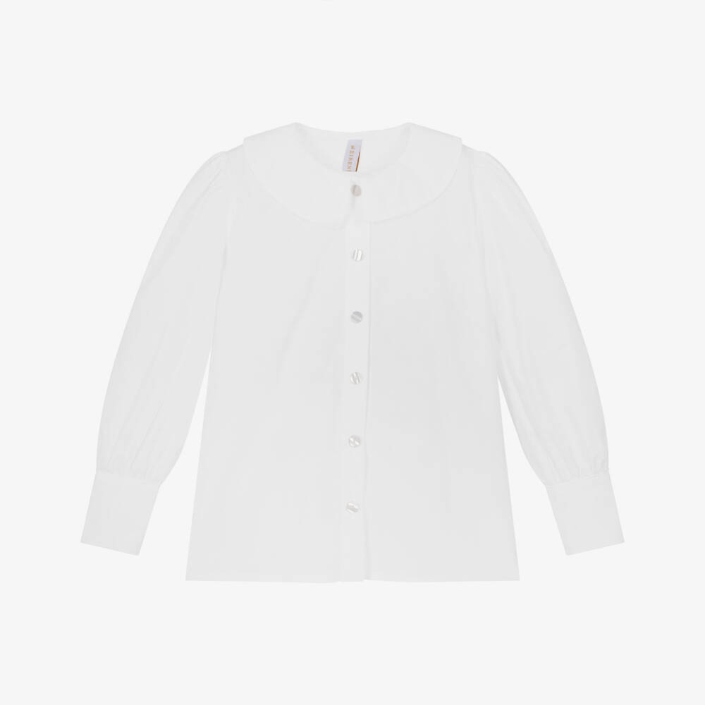 EIRENE-بلوزة أنيقة بيضاء للبنات مع حزام | Childrensalon Outlet