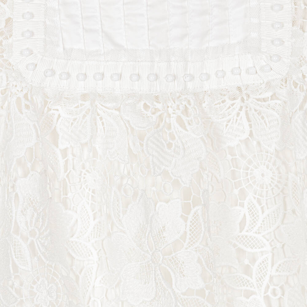 إيرين-فستان دانتيل لون أبيض | Childrensalon Outlet