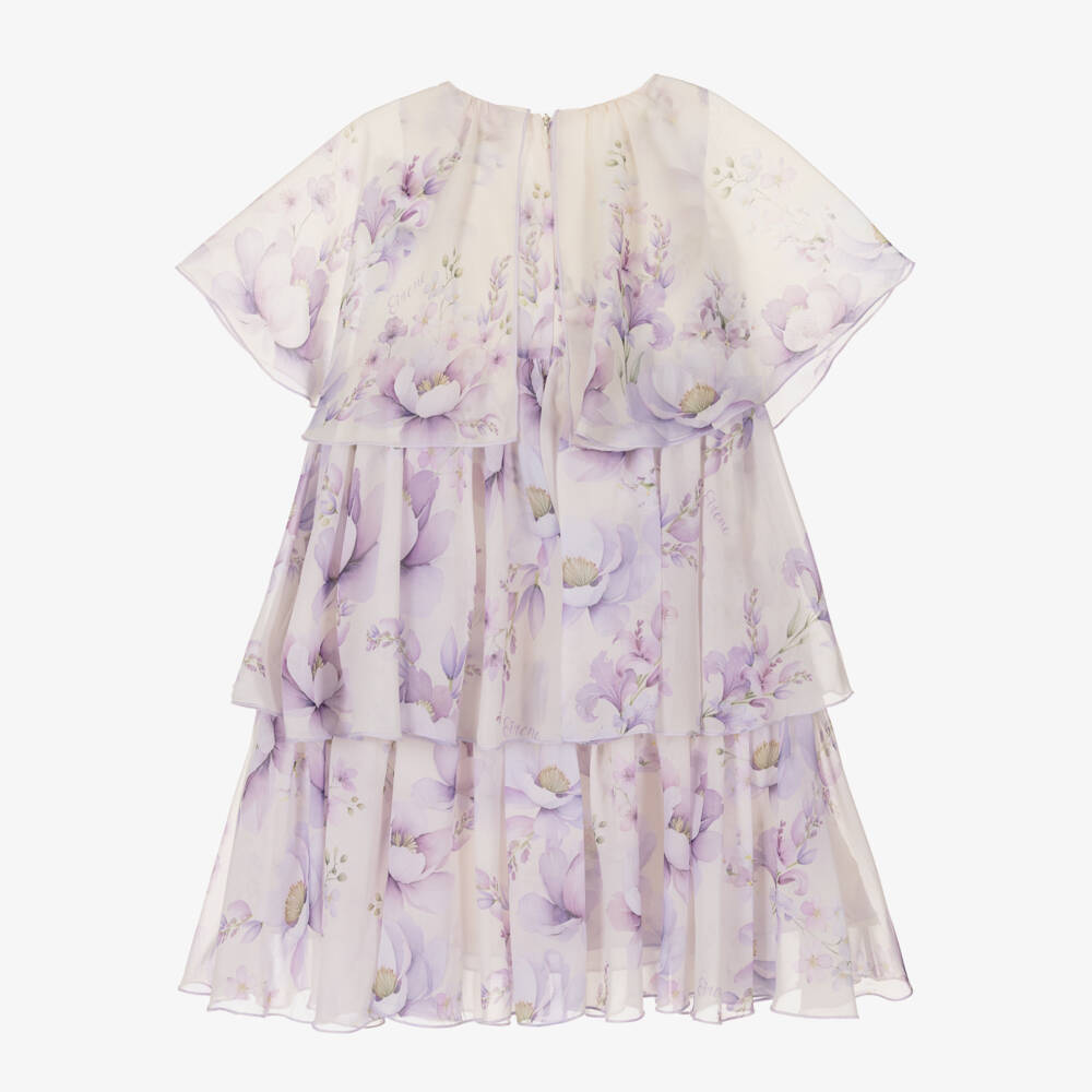 EIRENE-Платье из белого и сиреневого шифона для девочек | Childrensalon Outlet