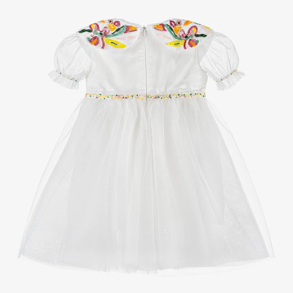 EIRENE-Girls White Tulle Tutu Dress | Childrensalon Outlet