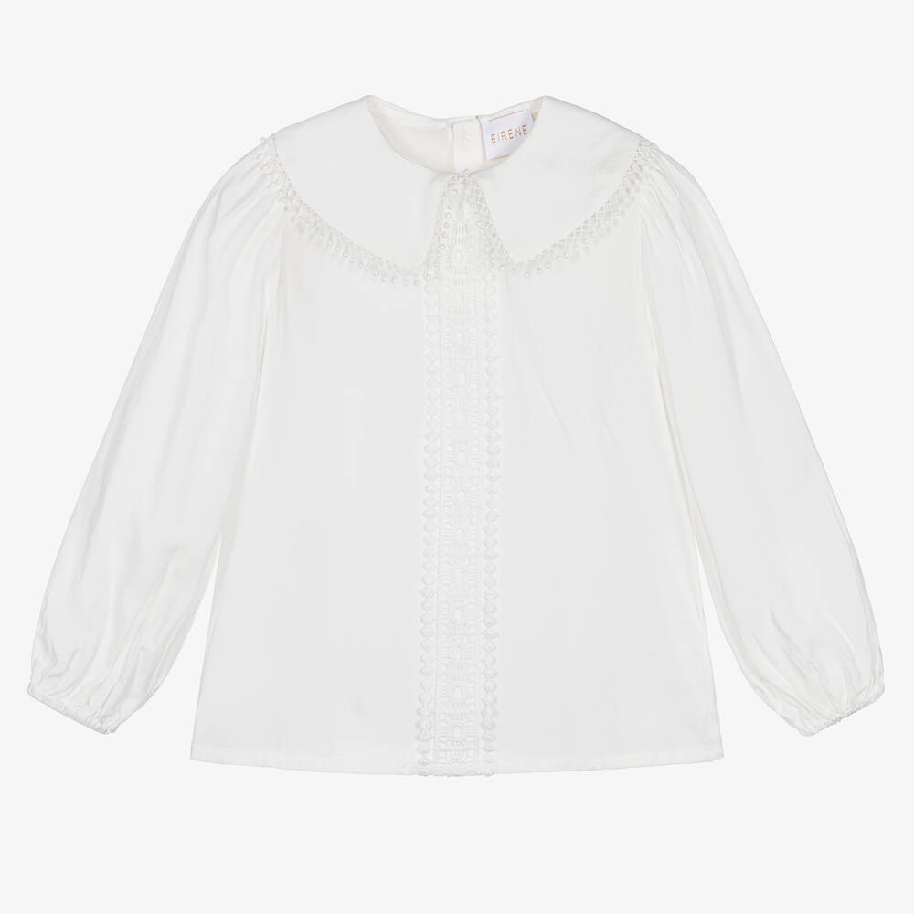 EIRENE - Белая блузка из вискозы для девочек | Childrensalon