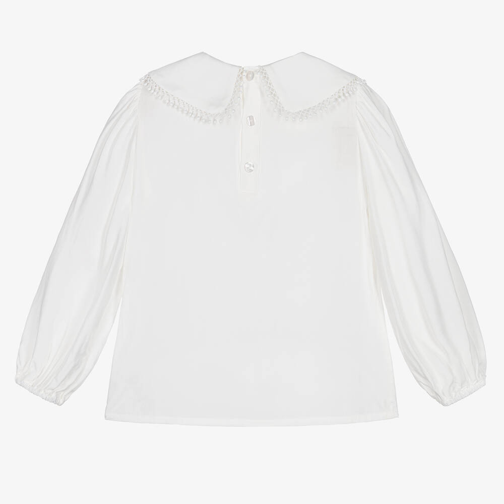 EIRENE-Girls White Viscose Blouse | Childrensalon Outlet
