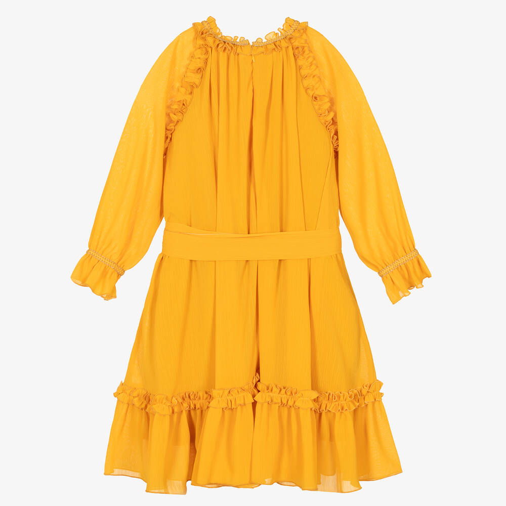 EIRENE-فستان كريب شيفون لون أصفر موتارد | Childrensalon Outlet