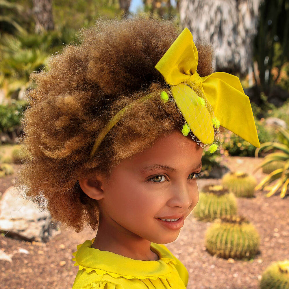 EIRENE-Girls Yellow Crêpe Hairband | Childrensalon Outlet