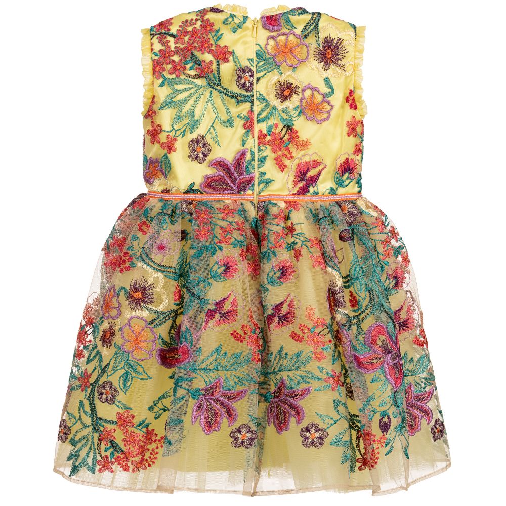 EIRENE-Girls Yellow Tulle Dress | Childrensalon Outlet