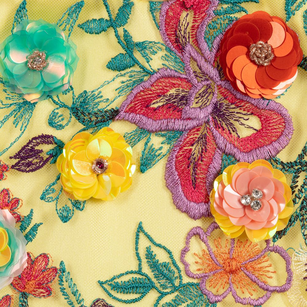 EIRENE-Girls Yellow Tulle Dress | Childrensalon Outlet