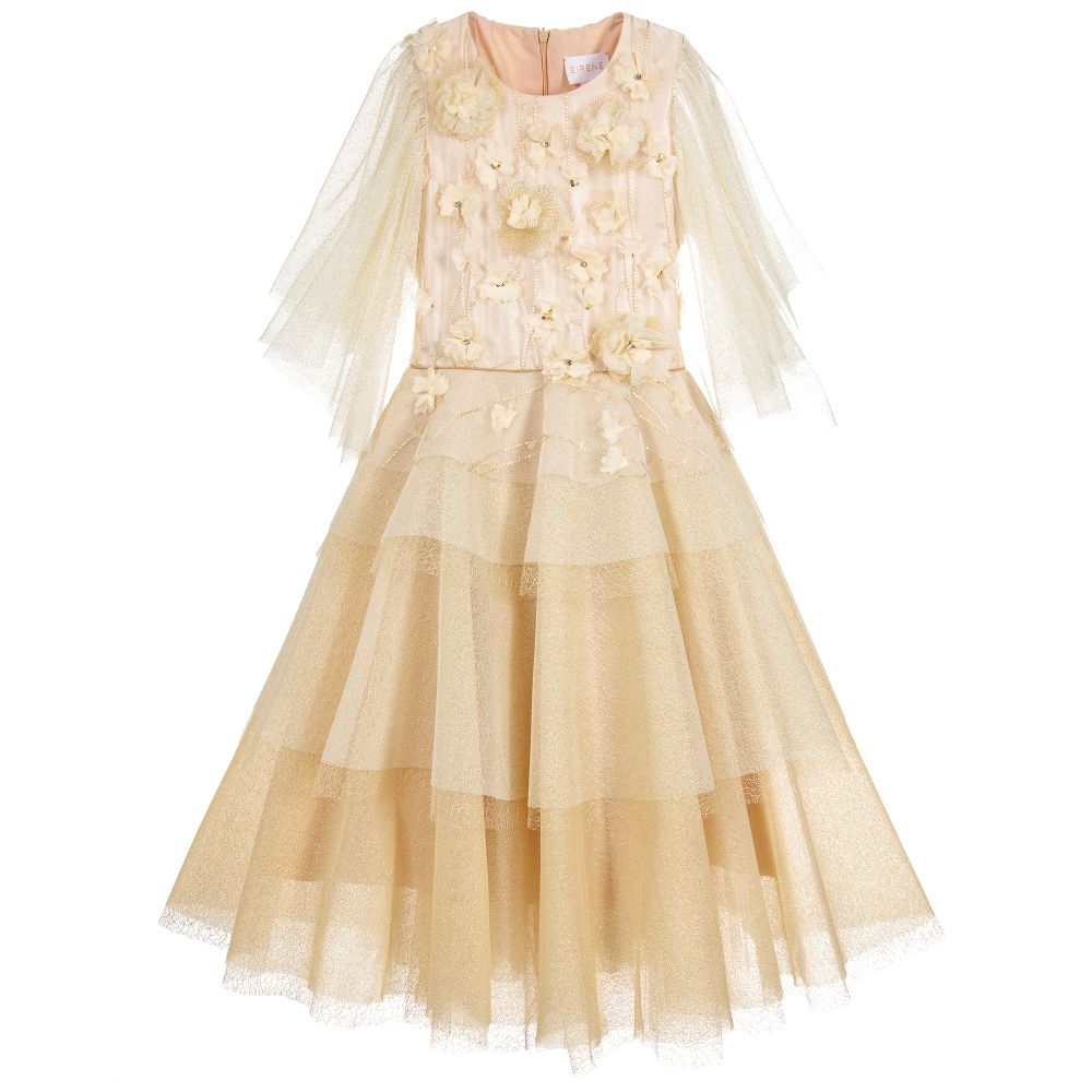 EIRENE - Gold Tulle & Satin Dress | Childrensalon