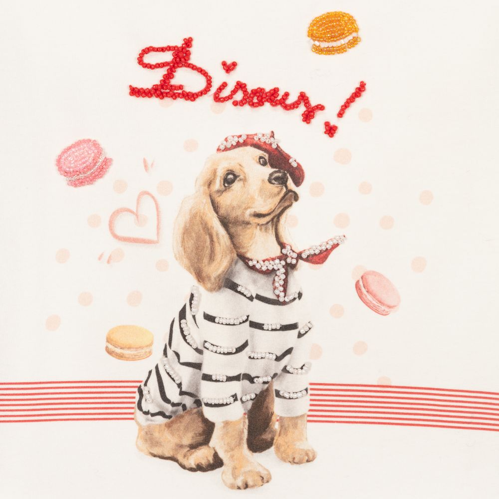 EIRENE-تيشيرت قطن جيرسي لون عاجي للبنات | Childrensalon Outlet