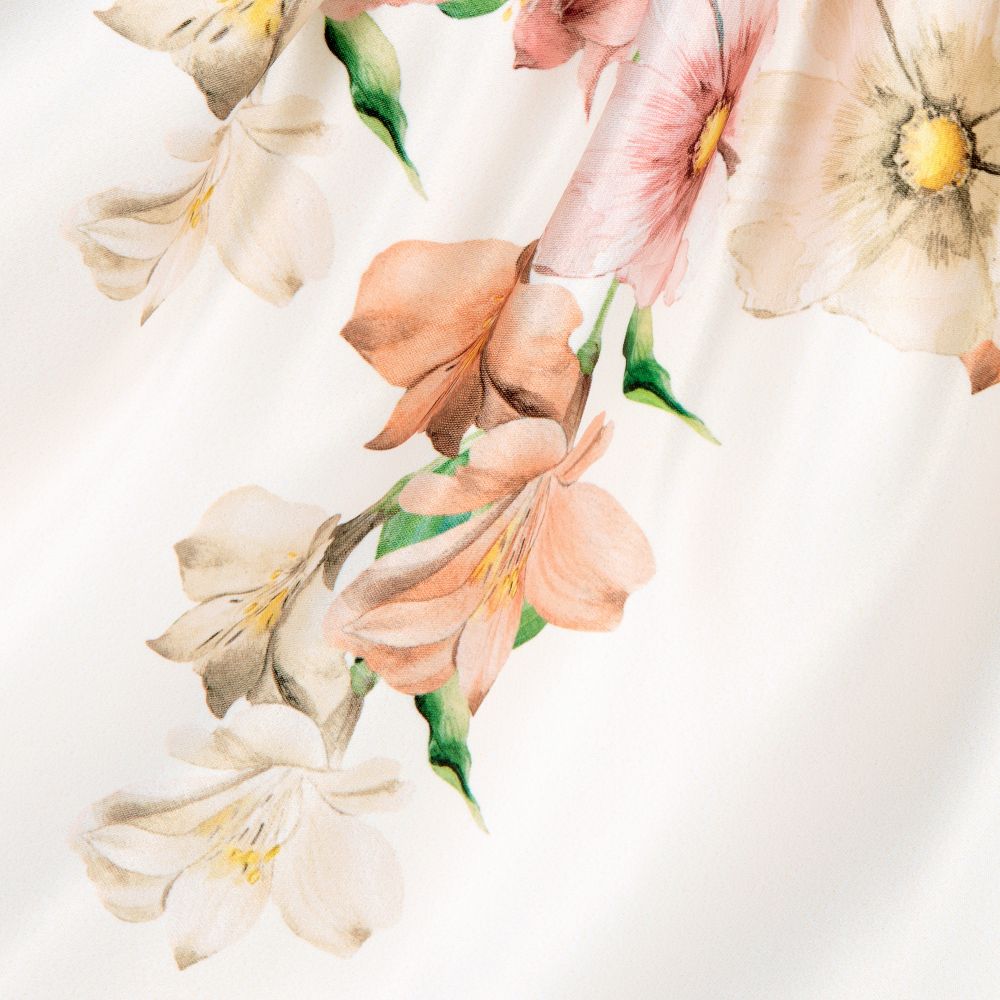 EIRENE-Ivory Floral Satin Skirt | Childrensalon Outlet