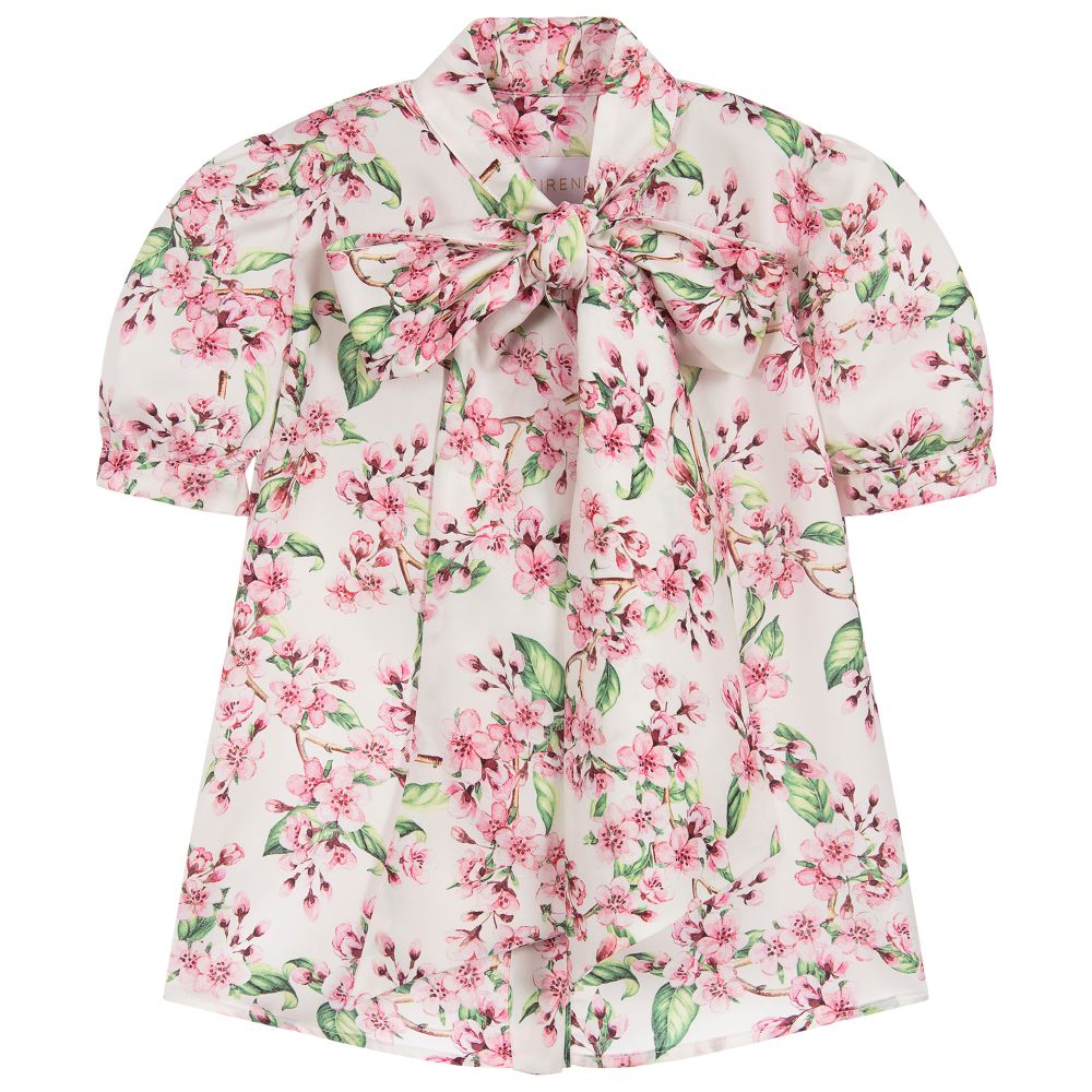 EIRENE-Ivory & Pink Floral Blouse | Childrensalon Outlet
