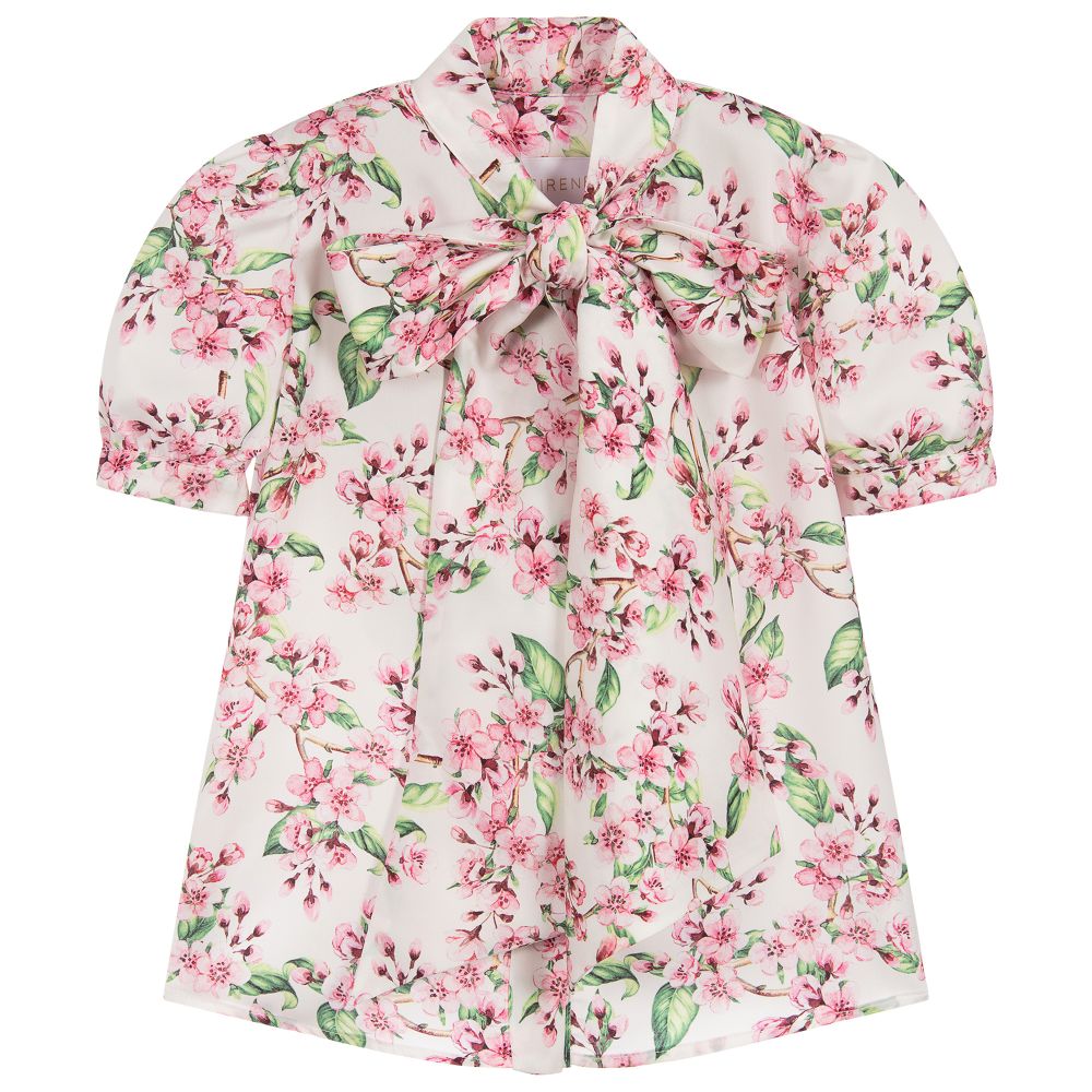 EIRENE - Ivory & Pink Floral Blouse | Childrensalon