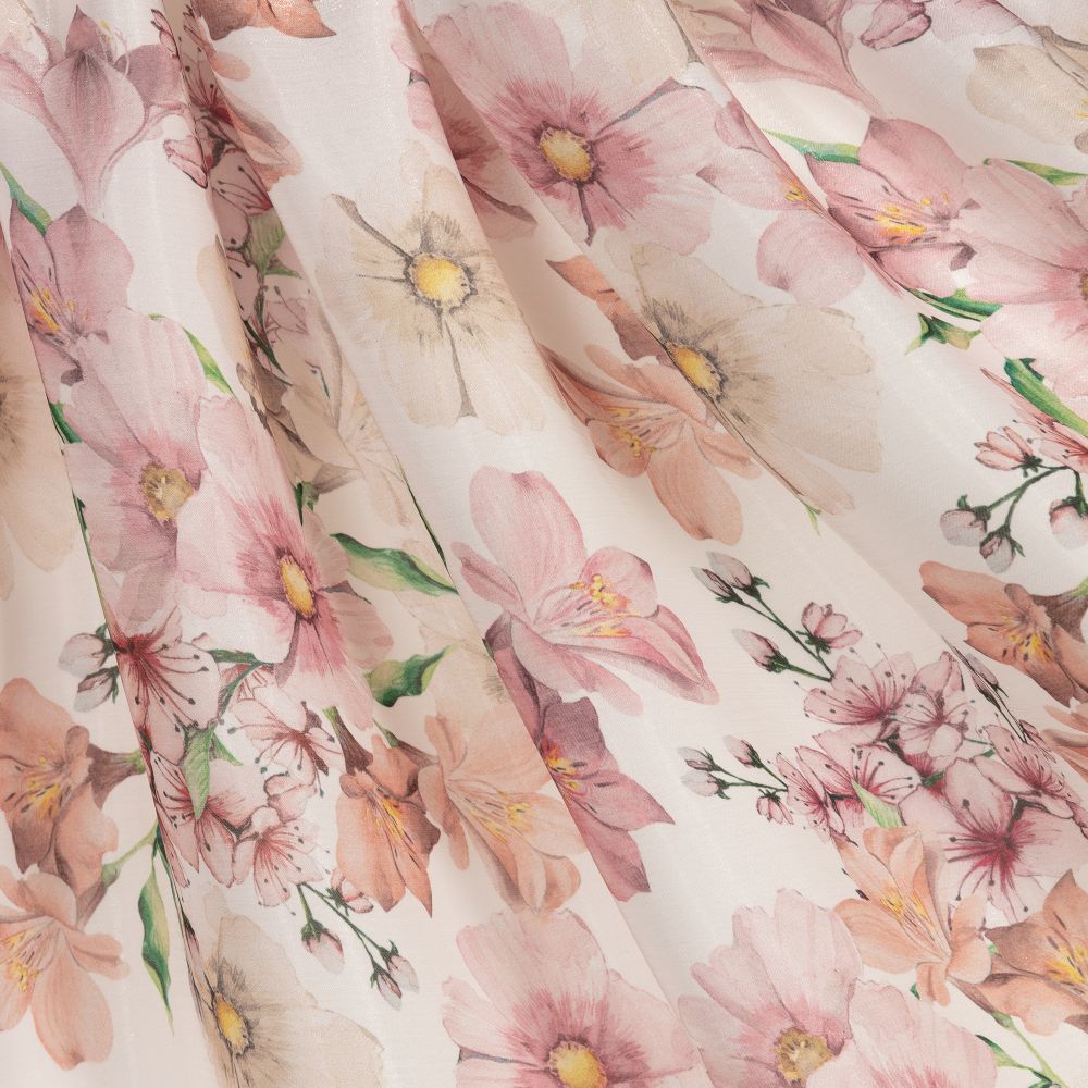 EIRENE-فستان ساتان لون عاجي و زهري | Childrensalon Outlet