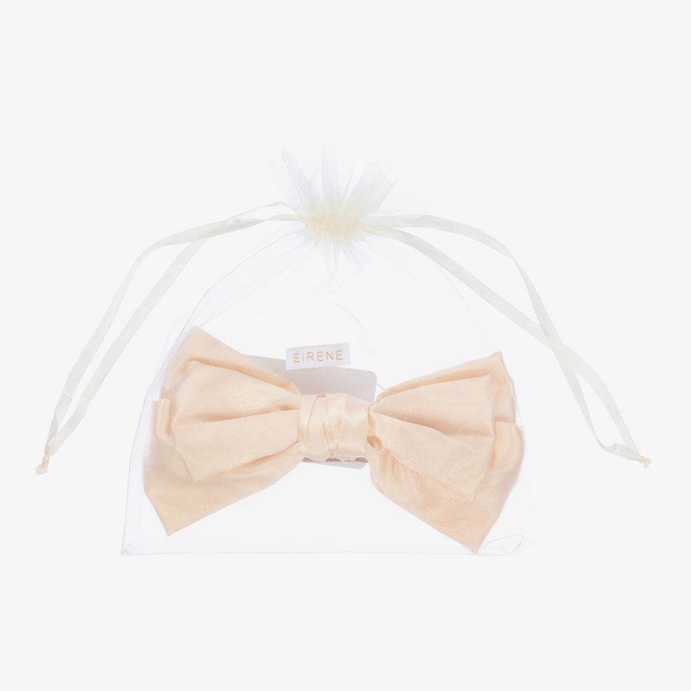 EIRENE-Peach Pink Bow Hairclip (22cm) | Childrensalon Outlet