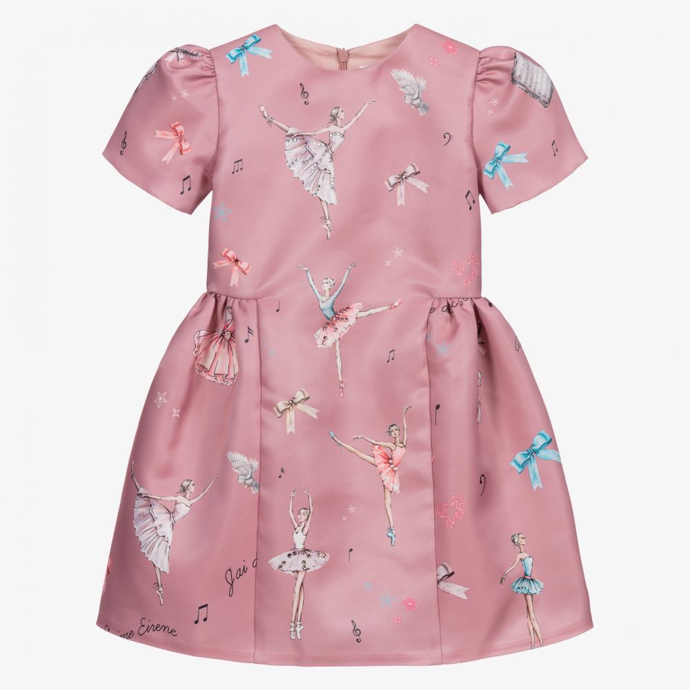 EIRENE - Pink Ballet Print Dress  | Childrensalon