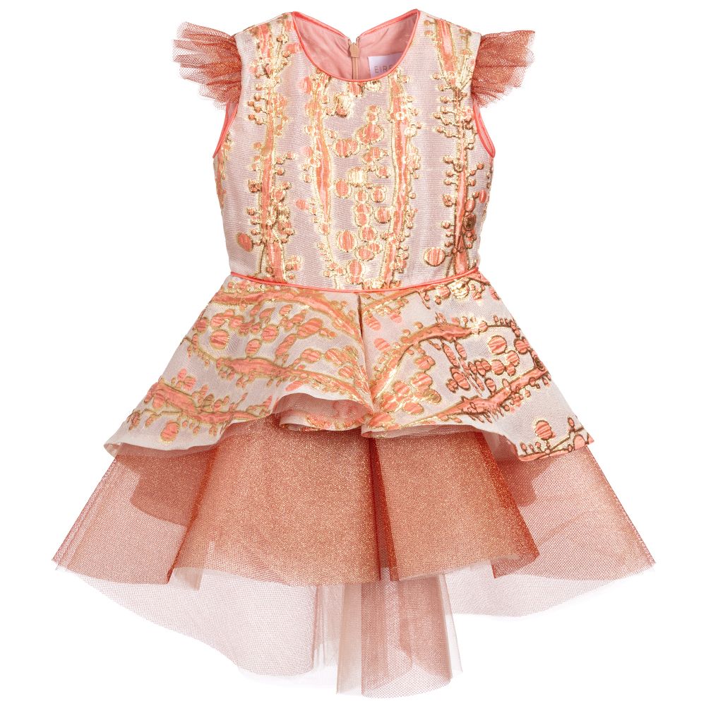 EIRENE - Pink Brocade & Tulle Dress | Childrensalon