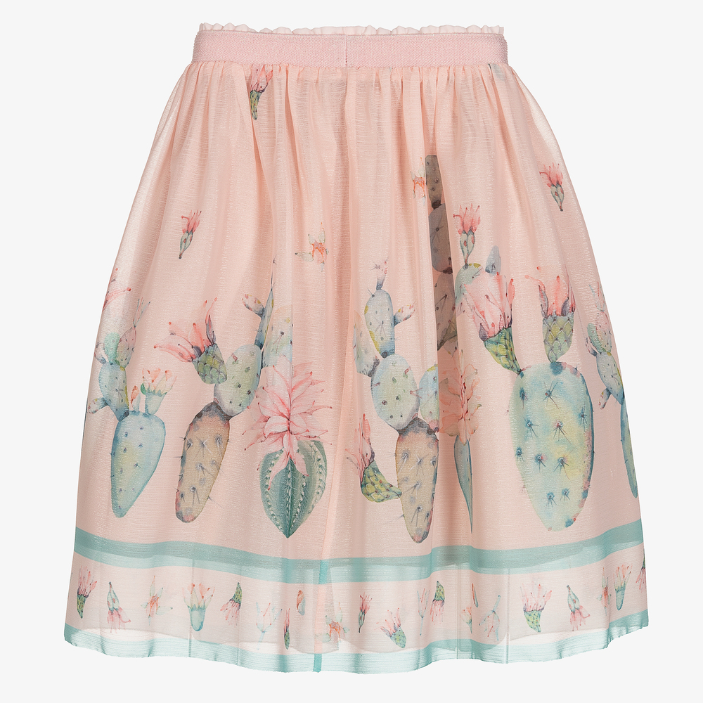 EIRENE-Pink Chiffon Cactus Skirt | Childrensalon Outlet
