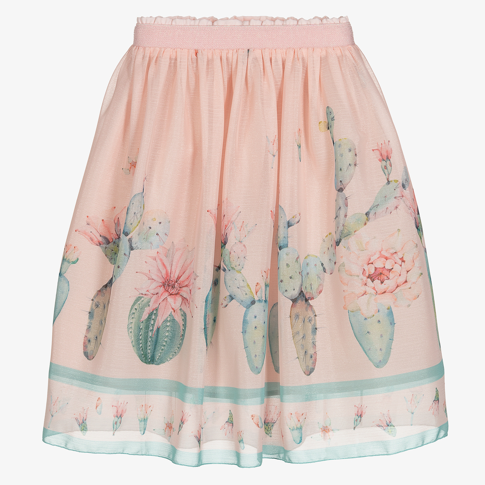 EIRENE - Розовая шифоновая блузка с кактусами | Childrensalon