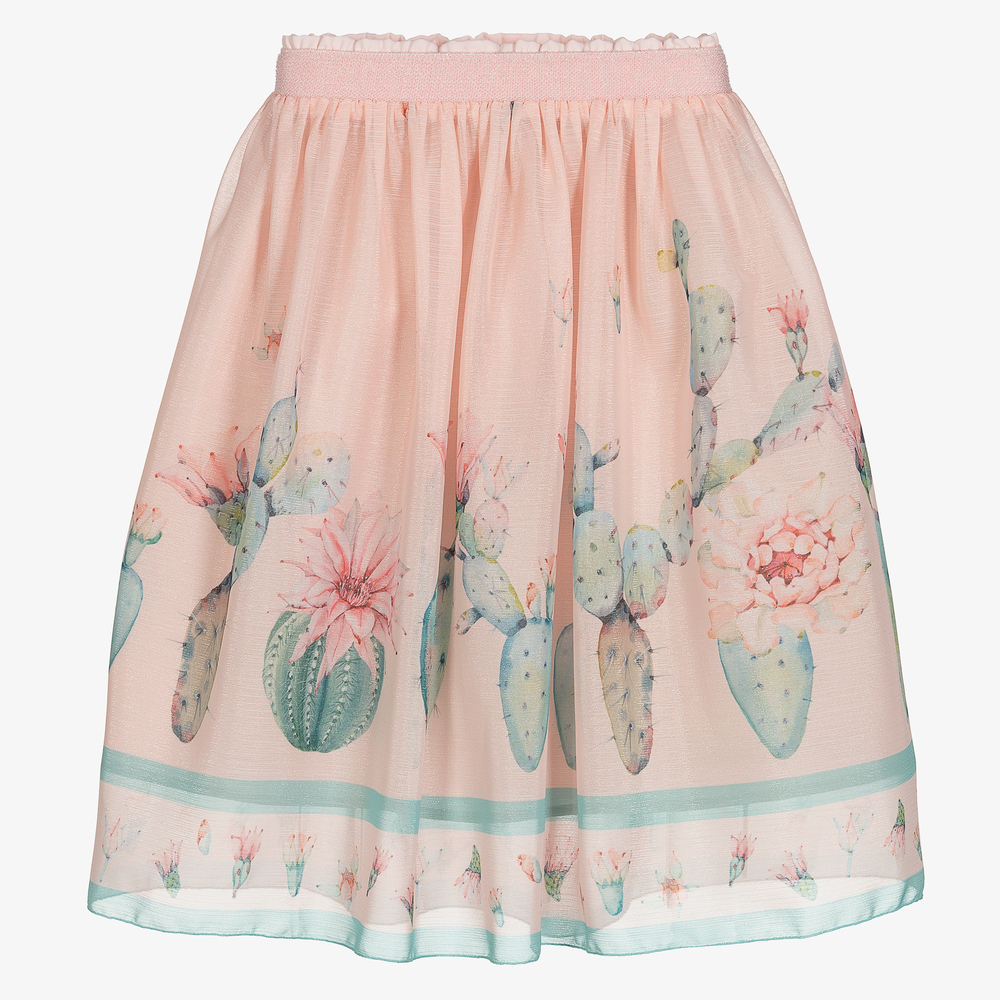 EIRENE - Rosa Chiffonrock mit Kaktus-Print | Childrensalon