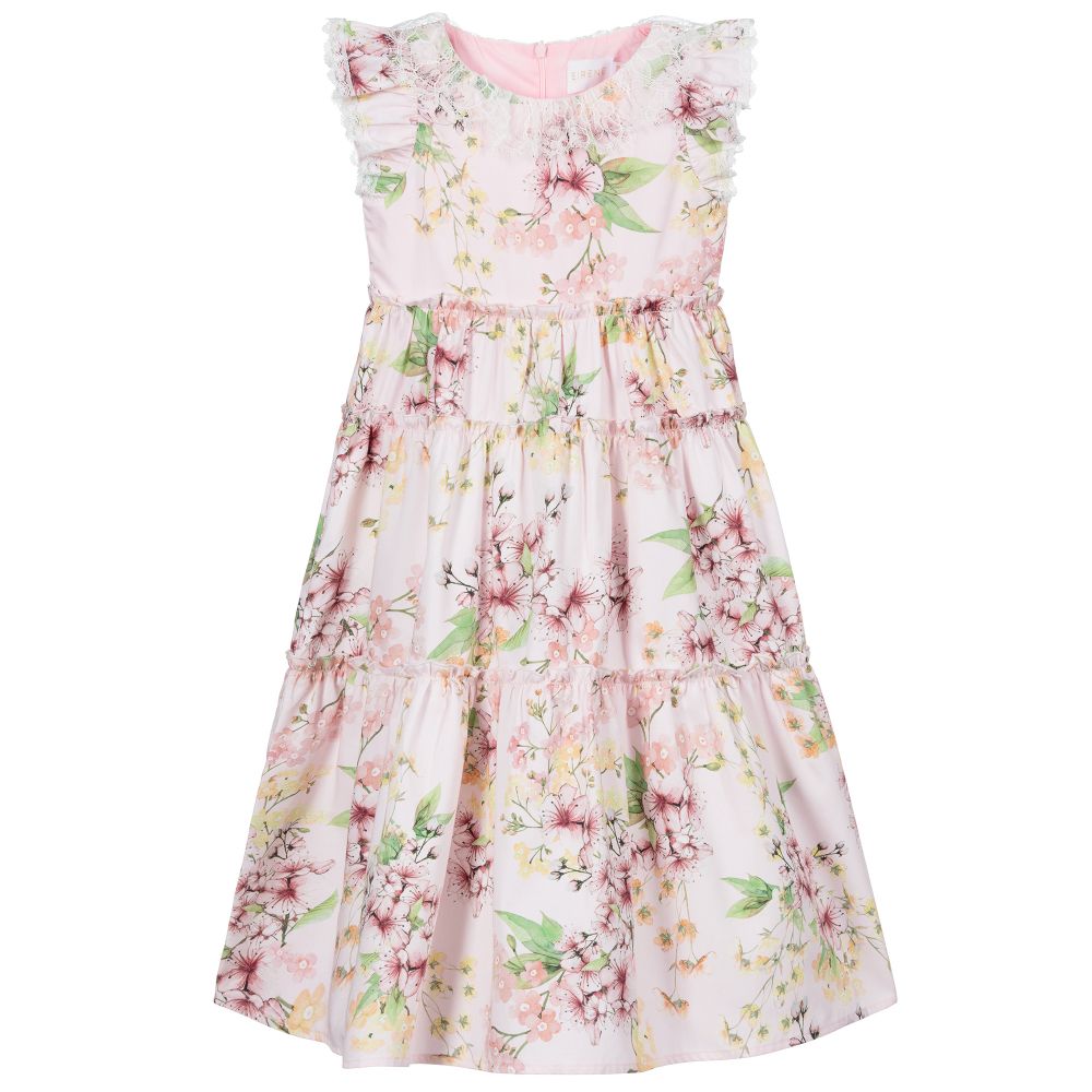 EIRENE - Robe fleurie rose en coton | Childrensalon