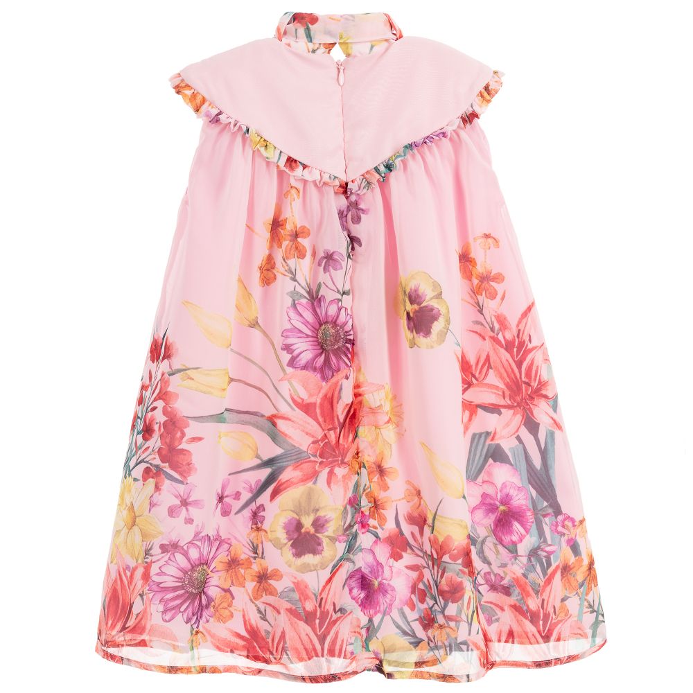 EIRENE-Pink Floral Chiffon Dress | Childrensalon Outlet