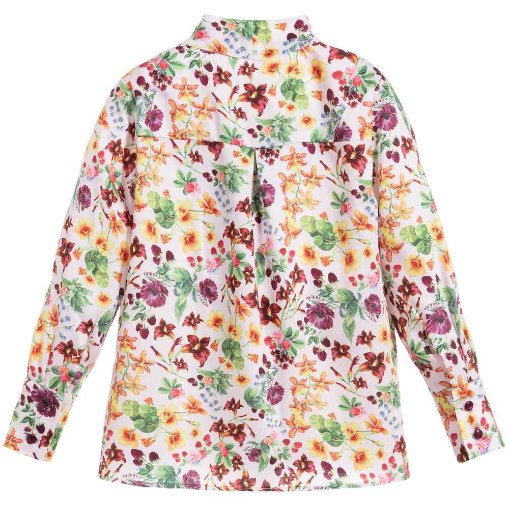 إيرين-بلوز ساتان لون زهري بطبعة ورود | Childrensalon Outlet