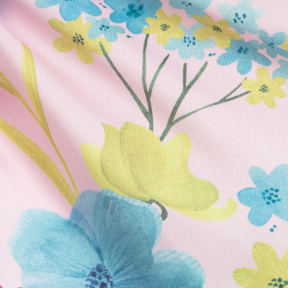 EIRENE-Pink Floral Satin Dress | Childrensalon Outlet