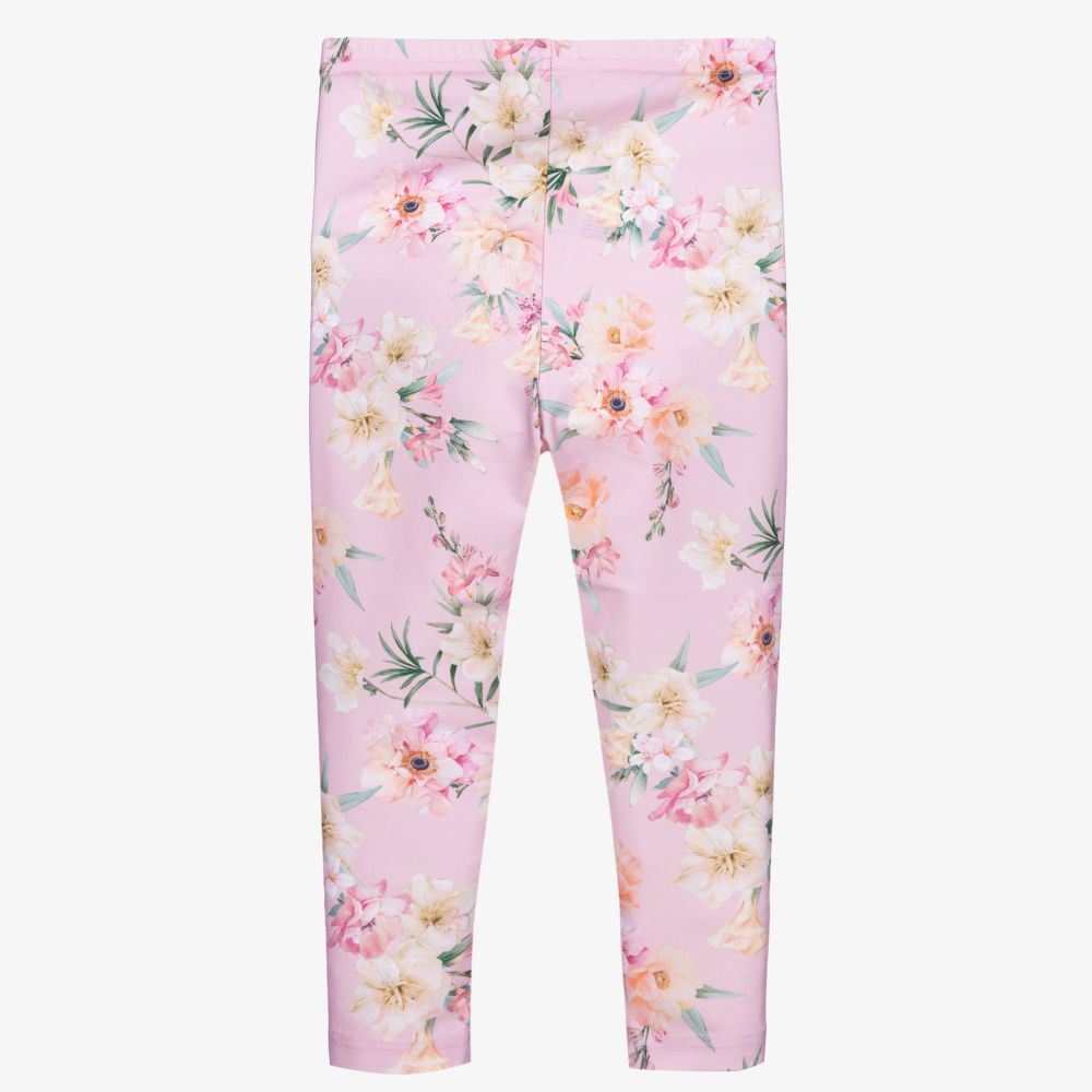 EIRENE-ليغنغز ساتان لون زهري بطبعة ورود | Childrensalon Outlet