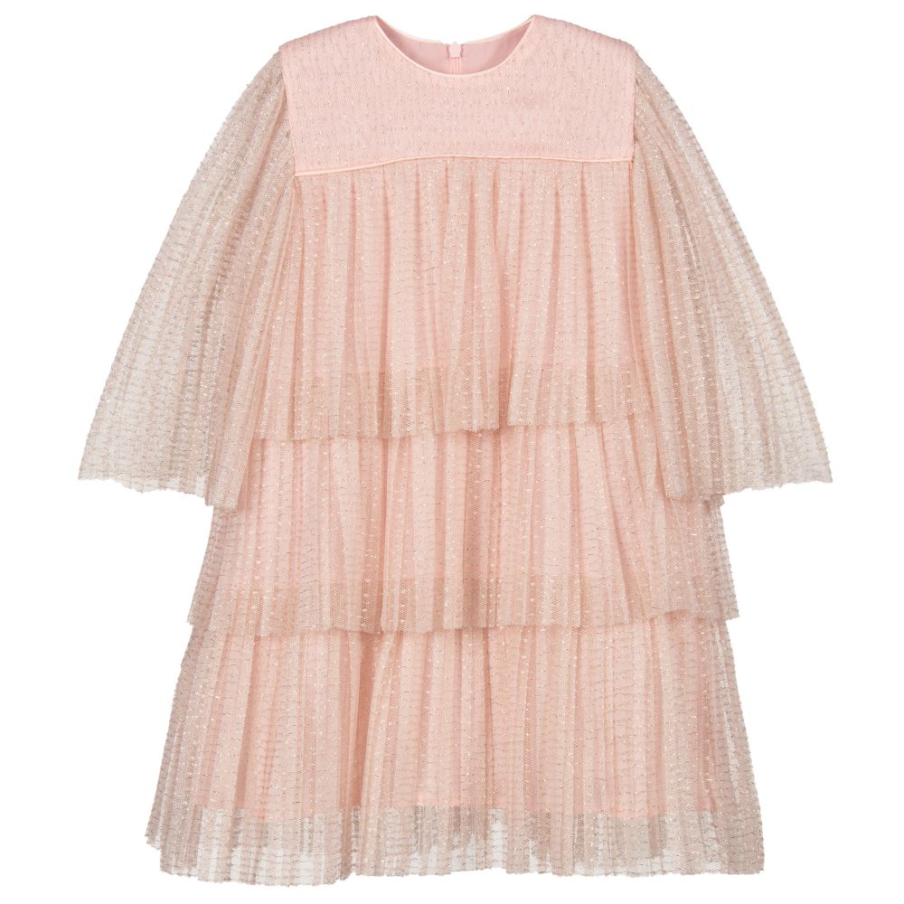 EIRENE - Розово-золотистое платье из тюля  | Childrensalon