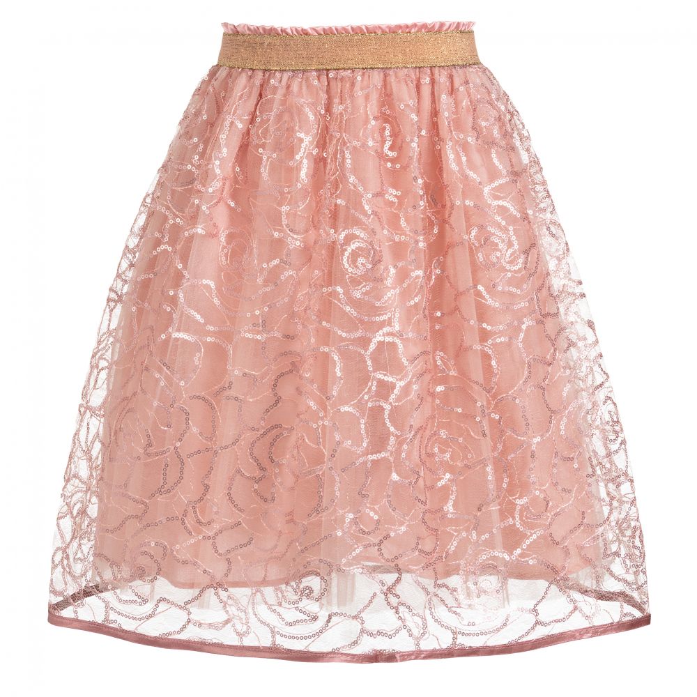 EIRENE - Pink Lace & Sequins Skirt  | Childrensalon