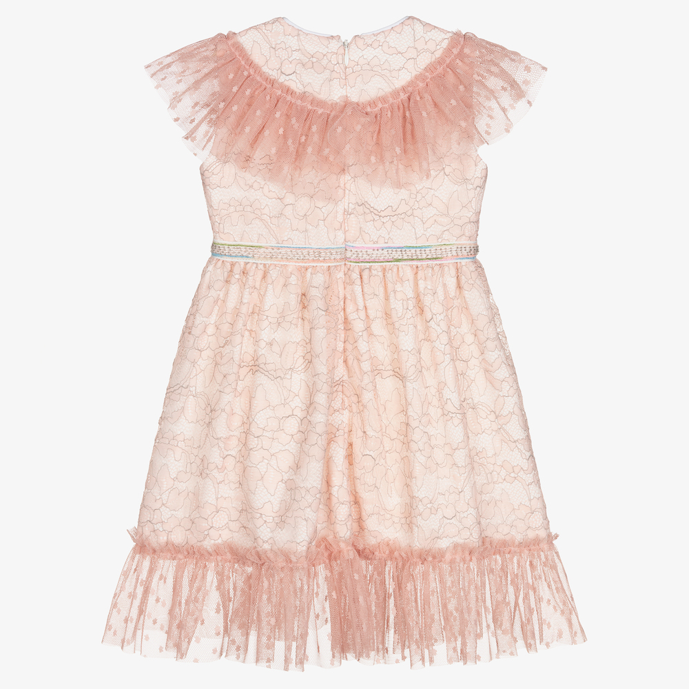 EIRENE-Pink Lace & Tulle Dress | Childrensalon Outlet