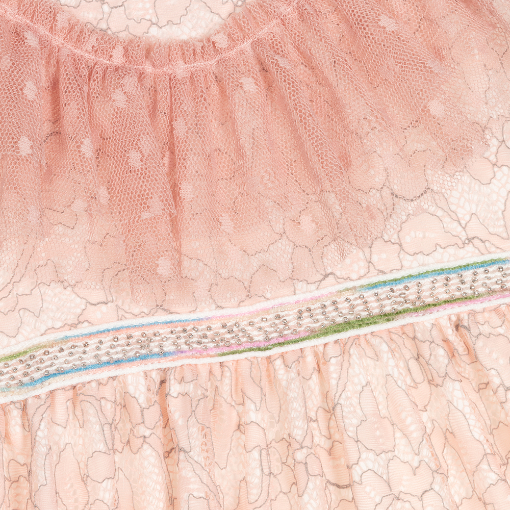 EIRENE-Pink Lace & Tulle Dress | Childrensalon Outlet