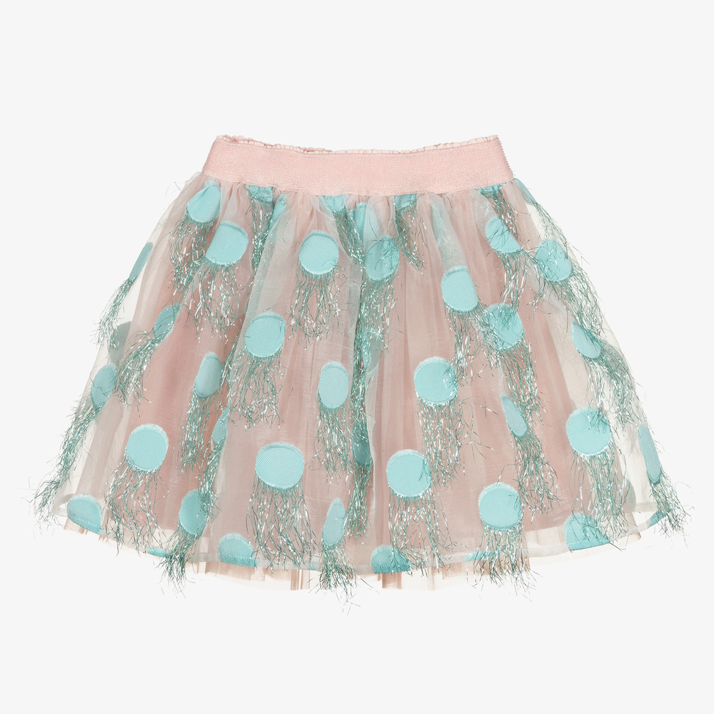 EIRENE - Jupe rose en organza et tulle | Childrensalon