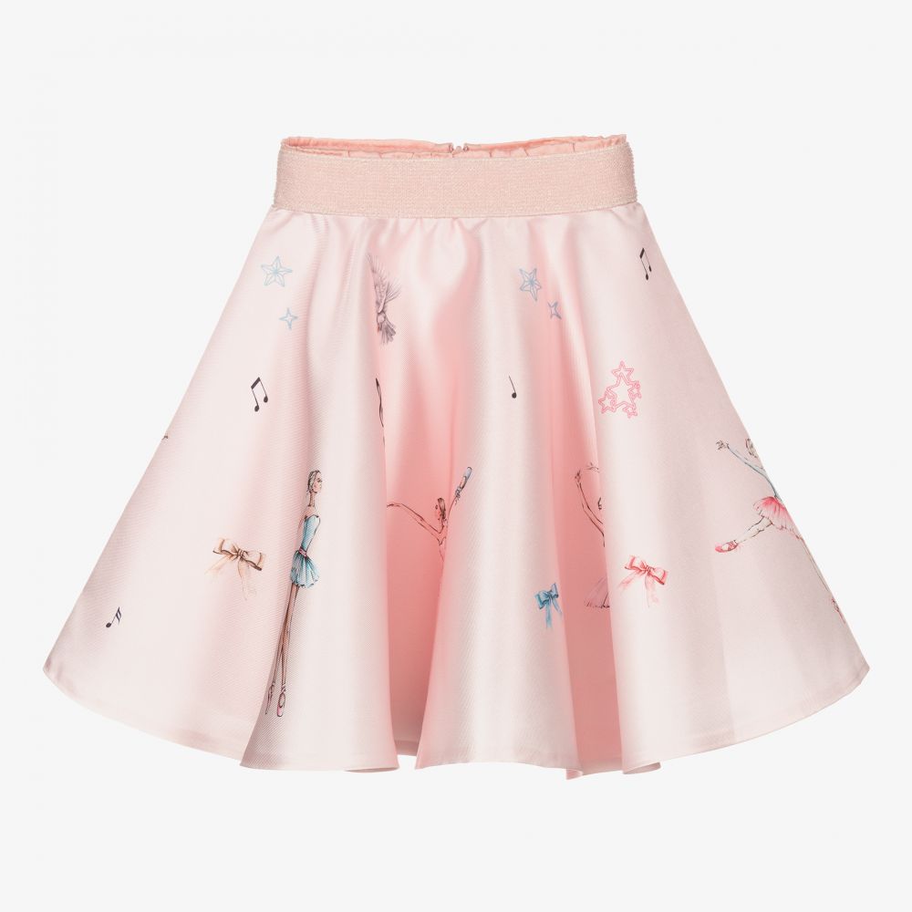 EIRENE - Розовая атласная юбка с балеринами  | Childrensalon