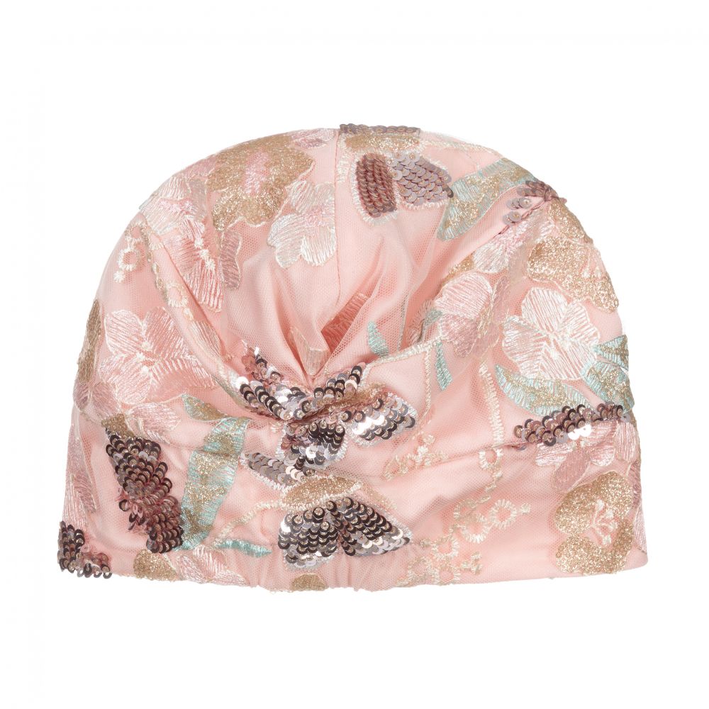 EIRENE-Pink Tulle & Sequin Turban | Childrensalon Outlet