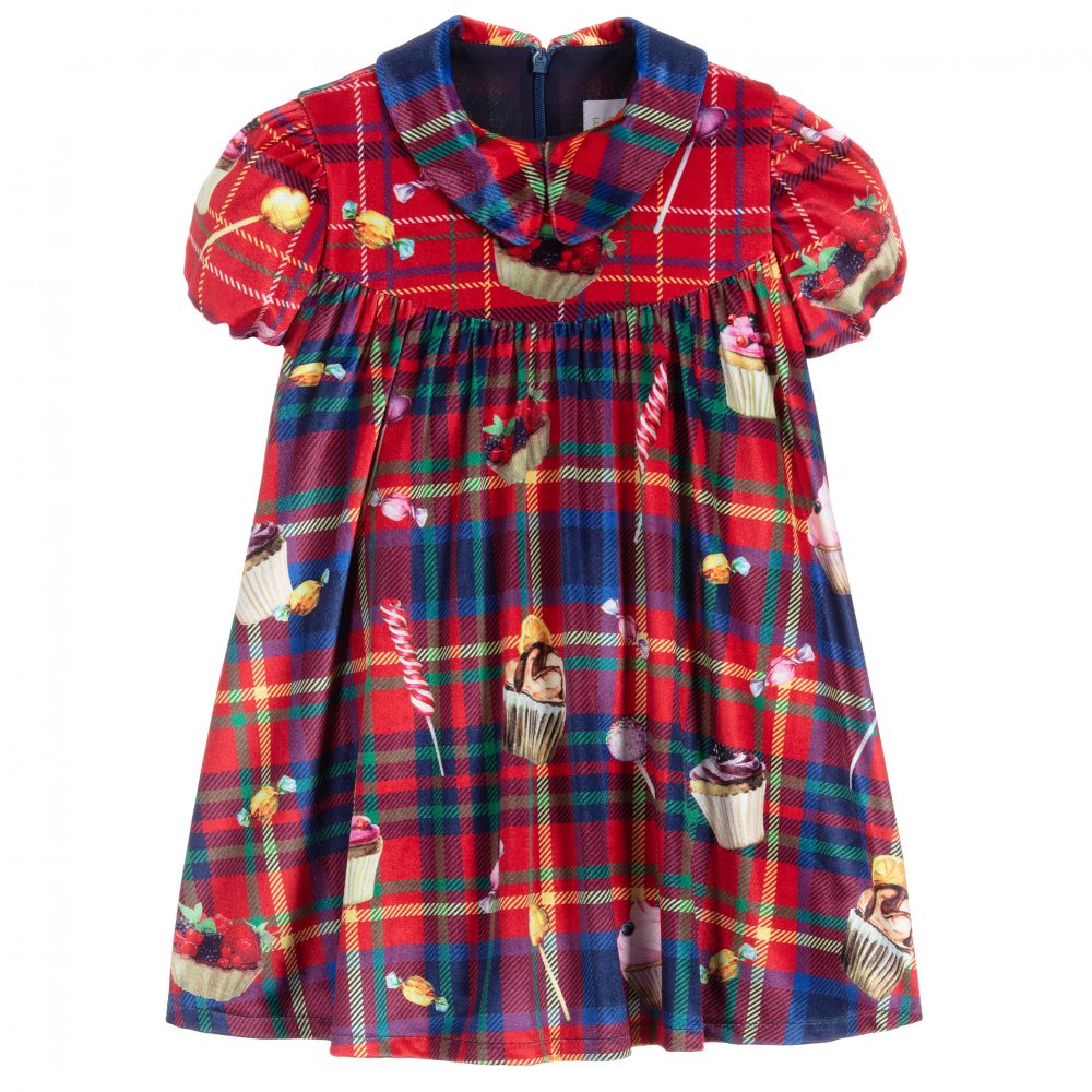 EIRENE-Красно-синее платье в клетку | Childrensalon Outlet