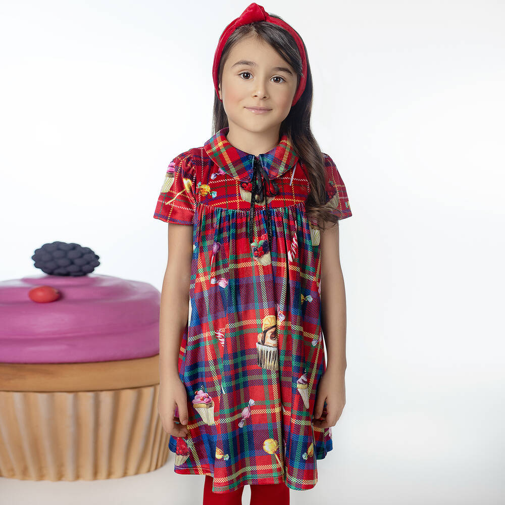 EIRENE-Красно-синее платье в клетку | Childrensalon Outlet