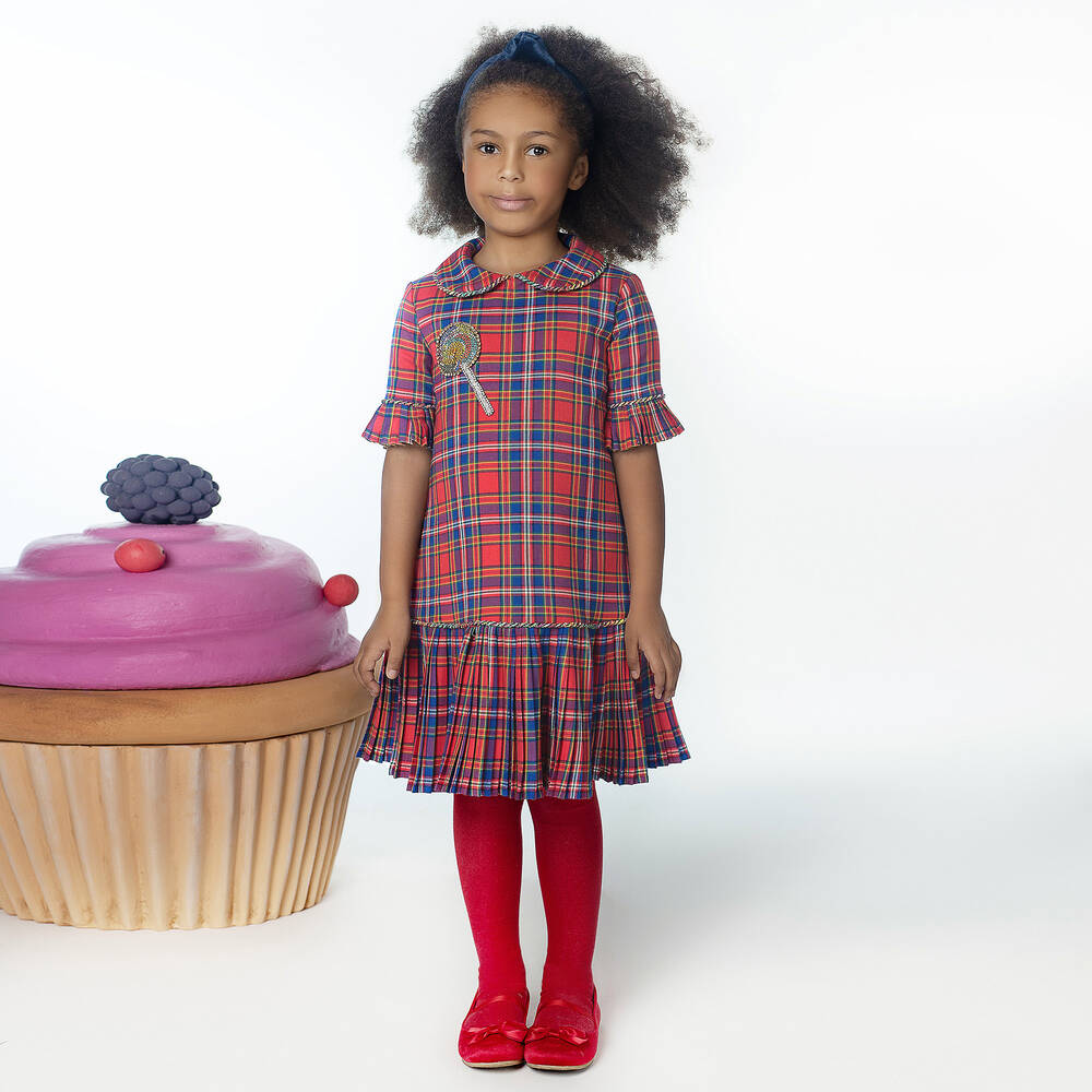 EIRENE-Платье в красную и синюю клетку | Childrensalon Outlet