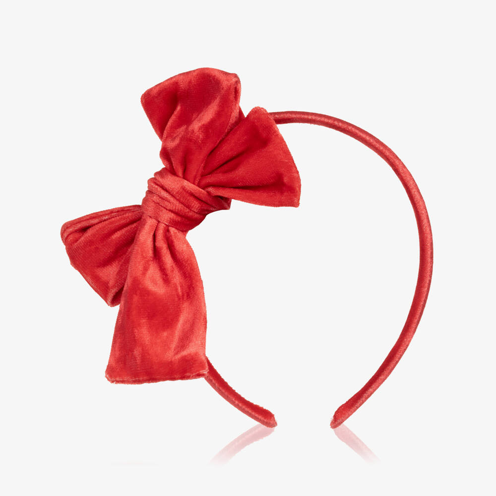 EIRENE-Red Bow Tulle Headband | Childrensalon Outlet