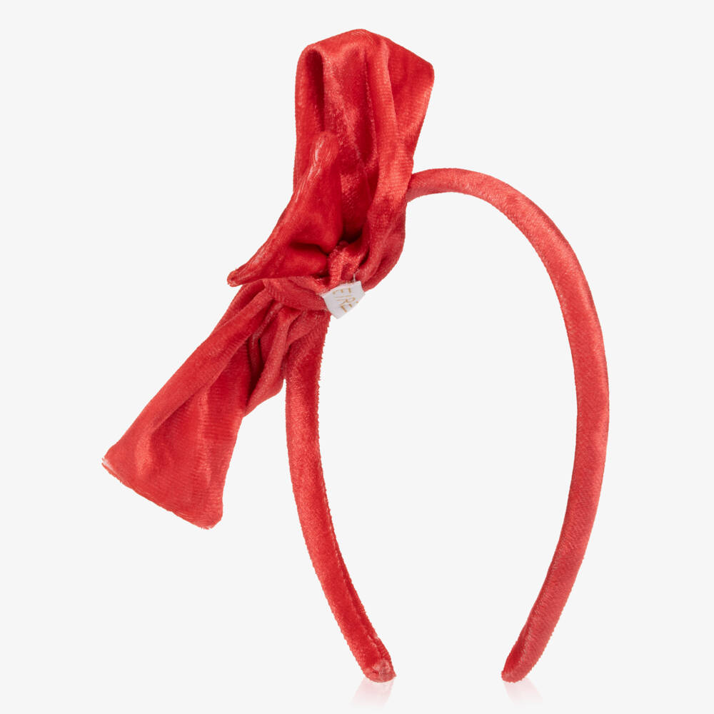 EIRENE-Red Bow Tulle Headband | Childrensalon Outlet