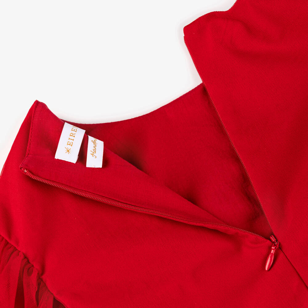 EIRENE-Red Xmas Embrodiered Cape Dress | Childrensalon Outlet