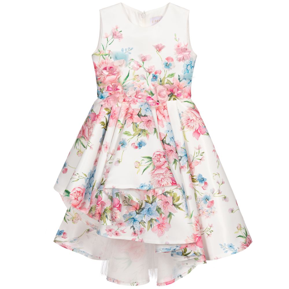 EIRENE - Бело-розовое платье с цветами | Childrensalon