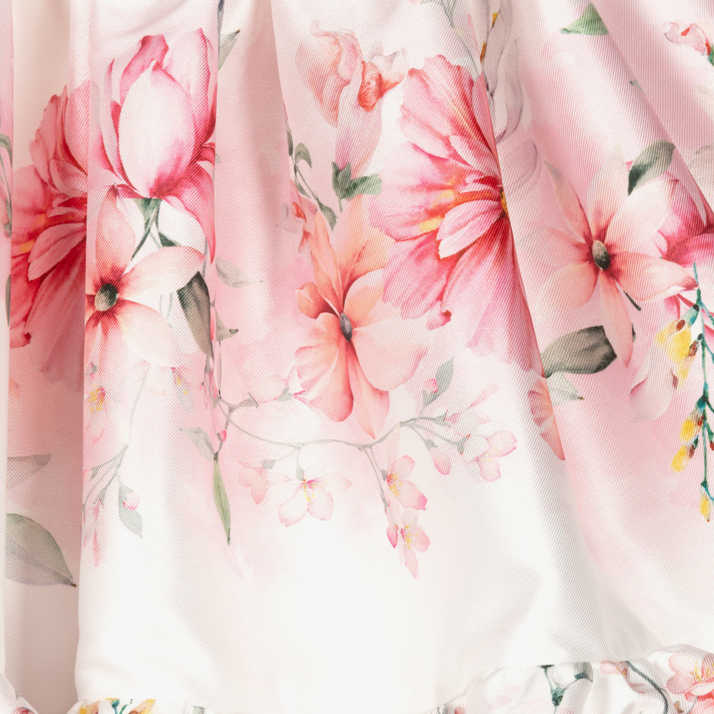 EIRENE-White & Pink Satin Dress  | Childrensalon Outlet