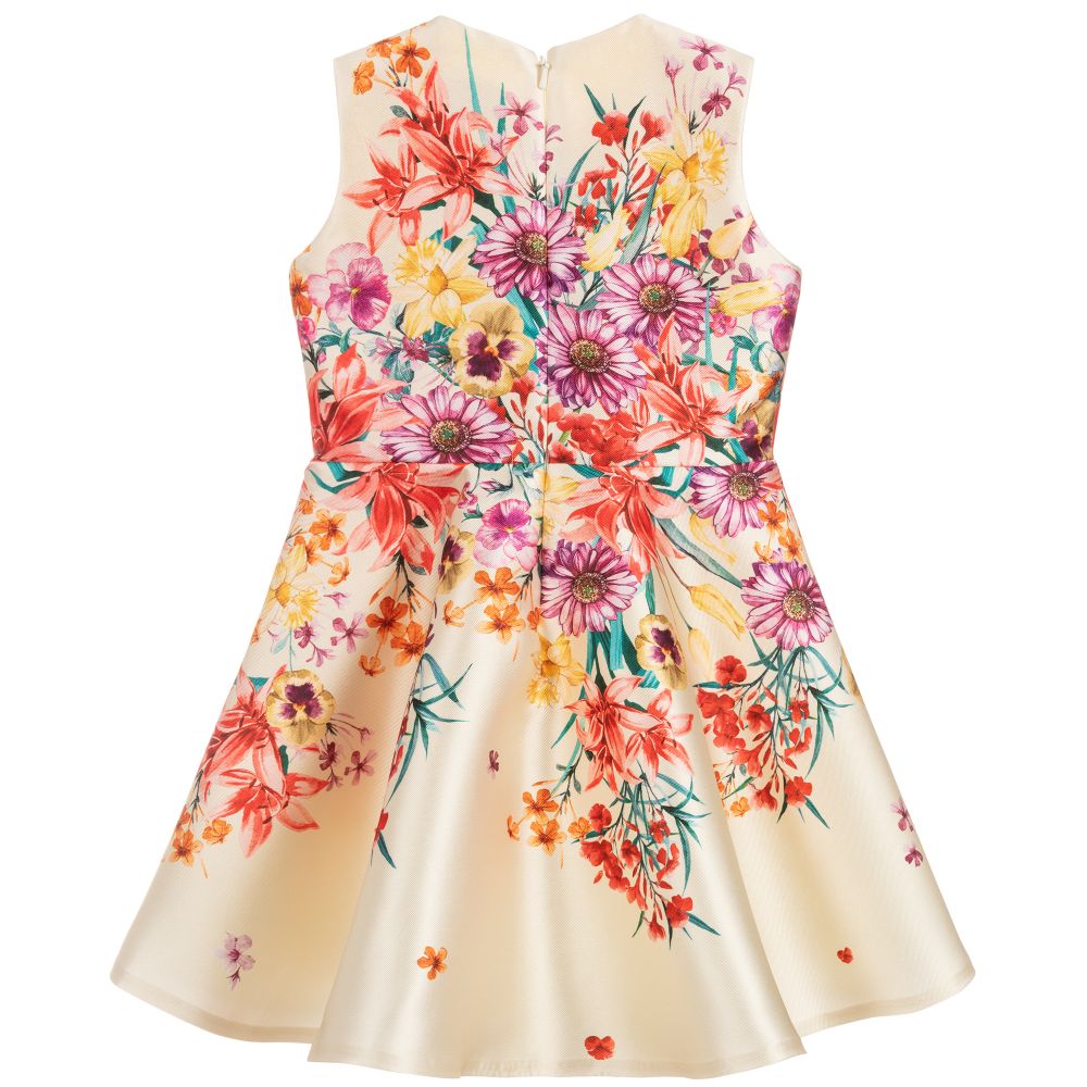 EIRENE-فستان ساتان لون أصفر بطبعة ورود | Childrensalon Outlet