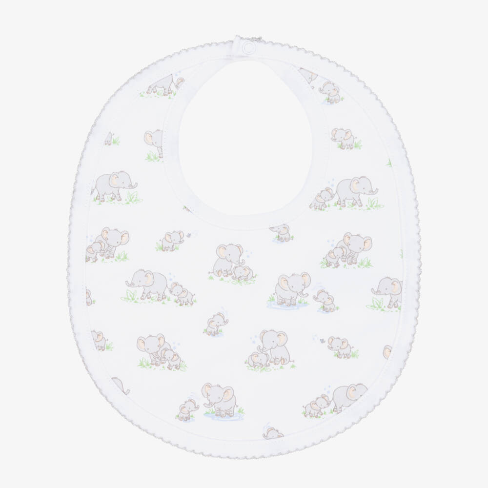 Kissy Kissy-Elephant Print Pima Cotton Bib | Childrensalon Outlet
