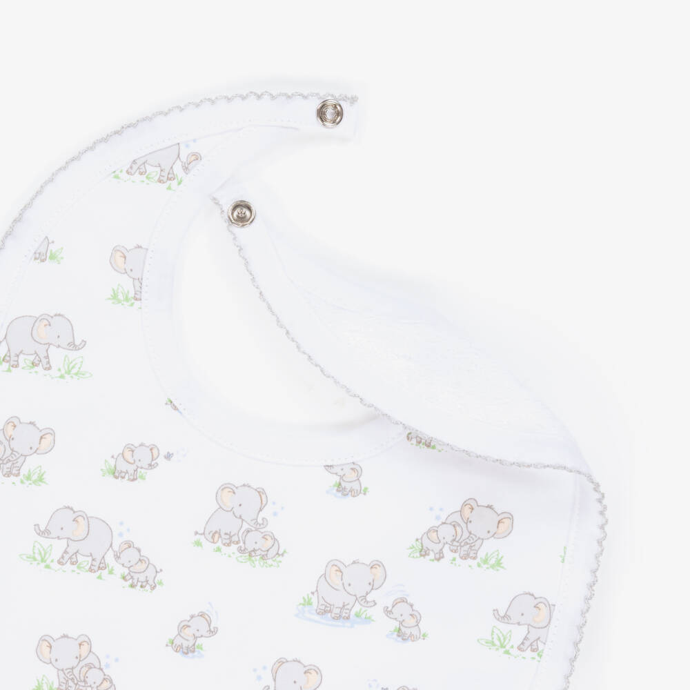 Kissy Kissy-Elephant Print Pima Cotton Bib | Childrensalon Outlet