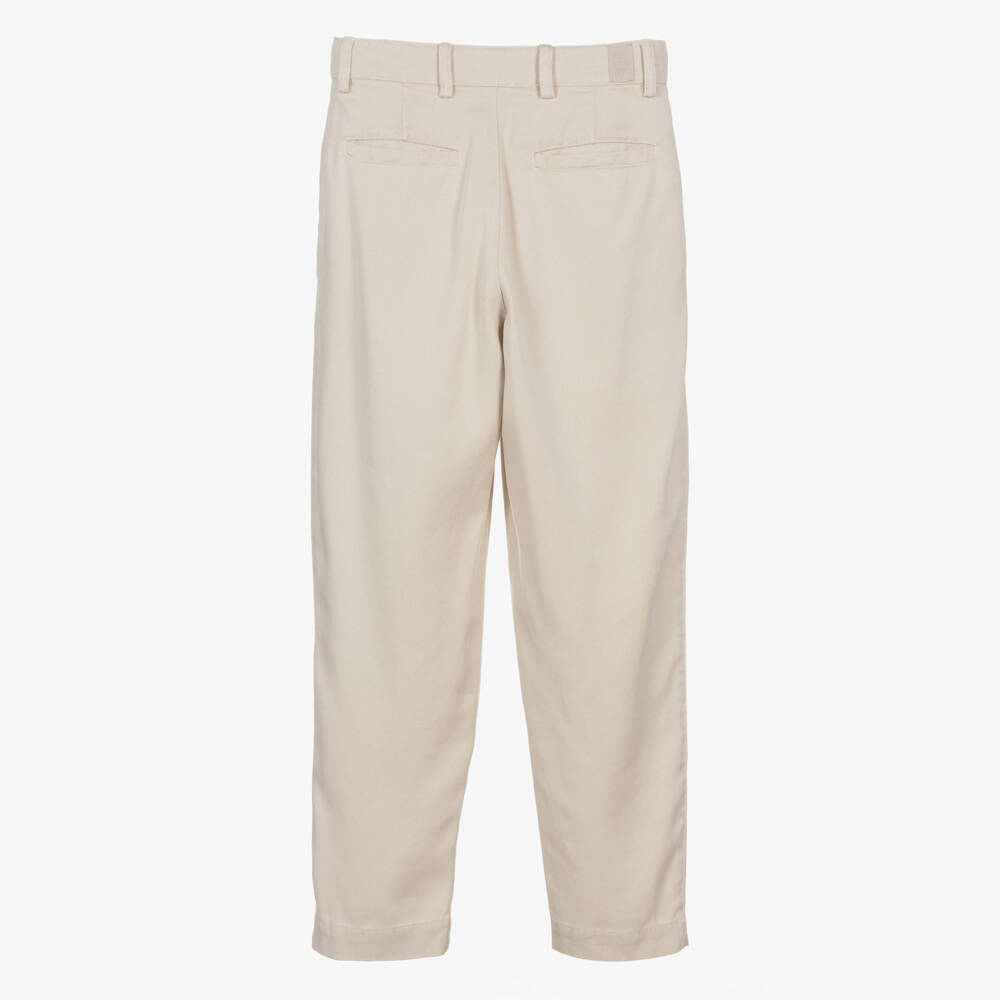 Eleventy-Boys Beige Chino Style Trousers | Childrensalon Outlet