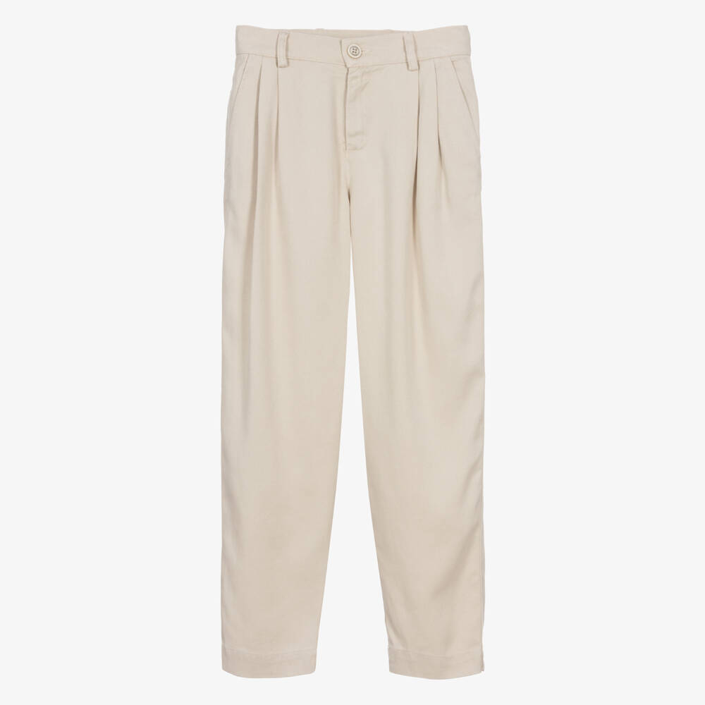 Eleventy-Boys Beige Chino Style Trousers | Childrensalon Outlet